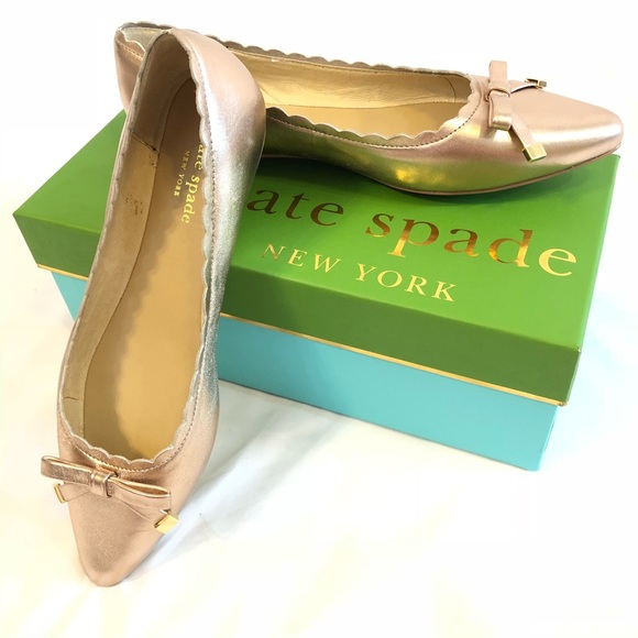 kate spade Shoes - 🔥NEW!🔥 Kate Spade Emma Rose Gold Flats